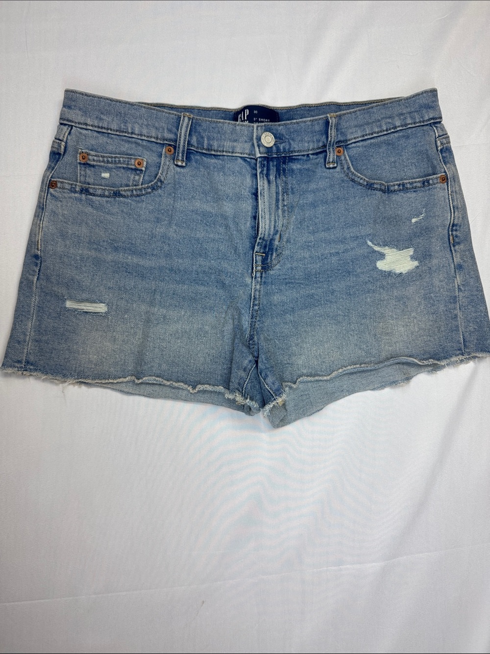 GAP Light Blue Distressed Denim Cutoff Shorts